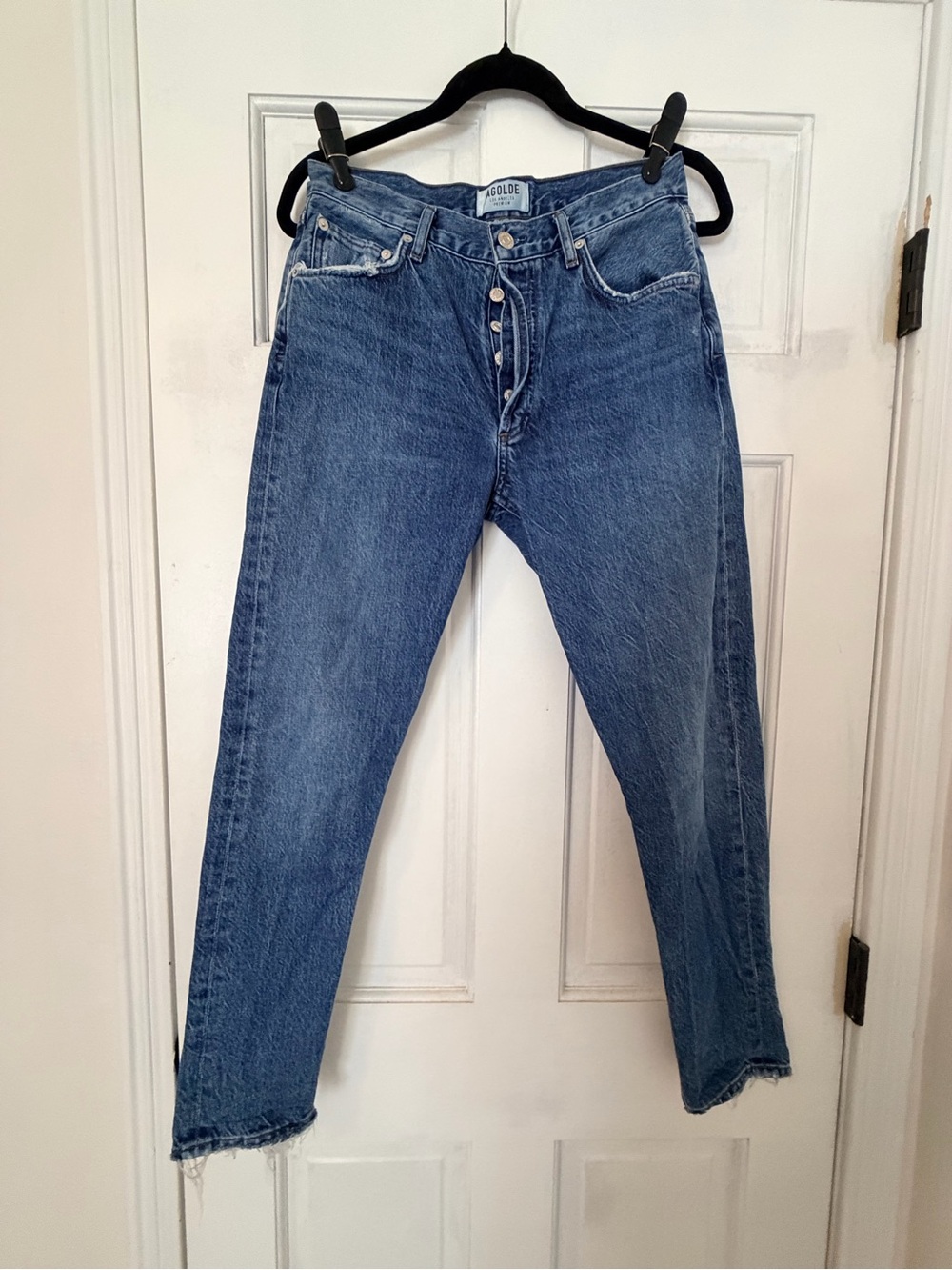 Agolde Blue Straight Leg Jeans